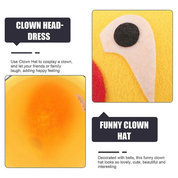 Halloween Klovnehat Klovn Cosplay Rekvisit til Festbrug 2 Stk Gul