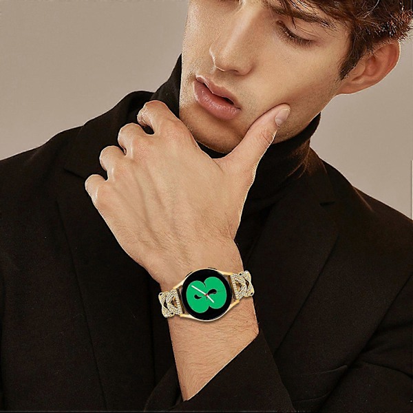 Vridbar armband i zinklegering med strassdekoration för Huami Amazfit GTS 3 klocka Style C