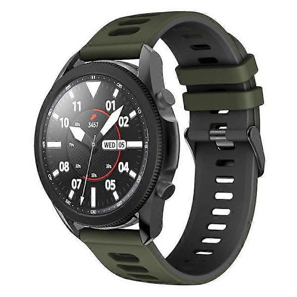 Armband till Samsung Galaxy Watch3 45mm/Garmin Venu 3, 22mm, Silikon, Tvåfärgad Style H