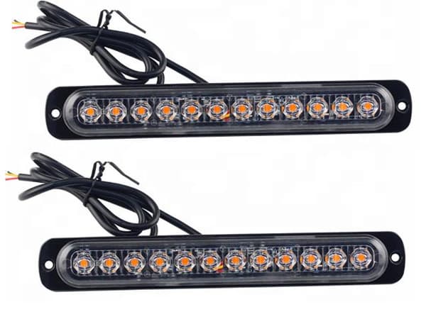 190mm blitzlys markeringslys orange 2-pak 12-24v led strobe