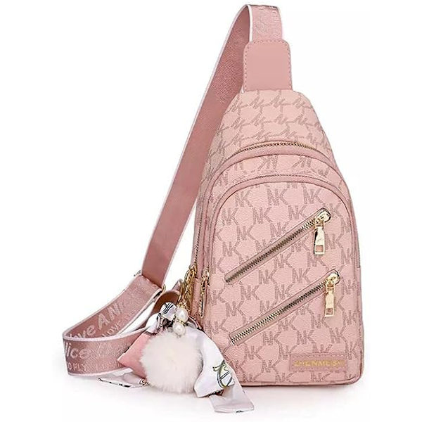 Sling Rygsæk Sling Taske til Kvinder, Brysttaske Dagligdags Rygsæk Crossbody Sling Rygsæk (A-Pink)