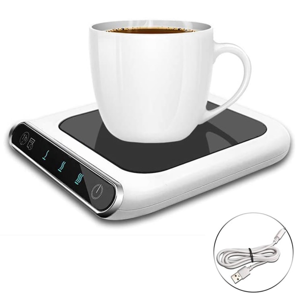 Muggvärmare för kaffe och te, bärbar koppvärmare för resor, kontorsbord och hem, 3-växlad justerbar