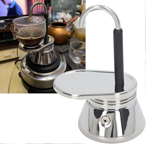Espressokande i rustfrit stål med enkelt tud til camping og hjemmebrug