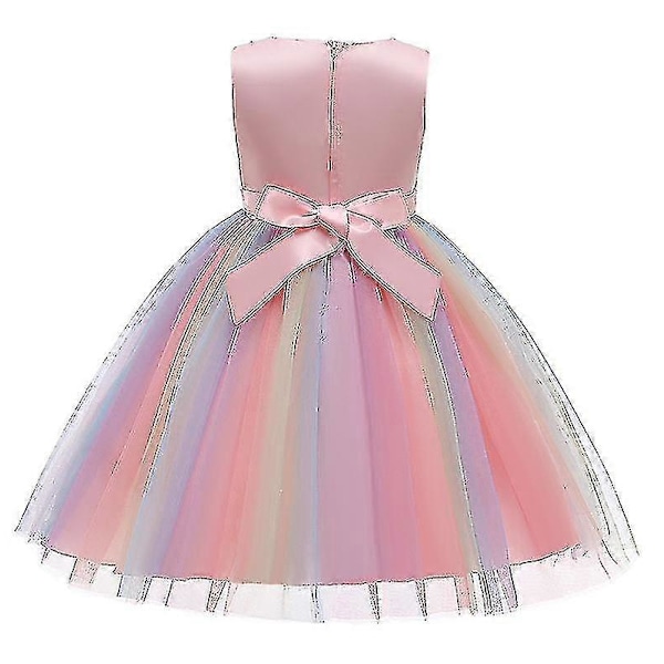 Tyttöjen Sekvenssit Meidän Rainbow Tutu Syntymäpäiväjuhla Prinsessa Meidän Kilpailun Meidän Kukka Meidän 100cm(3-4T) Pink