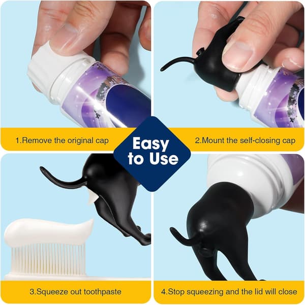 3-pack Pooping Dog Butt Toothpaste Topper, Funny Toothpaste Dispenser, Creative Toothpaste Topper, Pooping Toothpaste Tube, Toothpaste Squeezer, Toothpaste