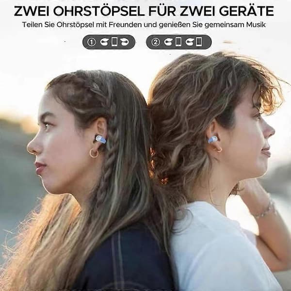 (Blå) øreclips knogleledning hovedtelefoner Bluetooth 5.3 trådløse hovedtelefoner