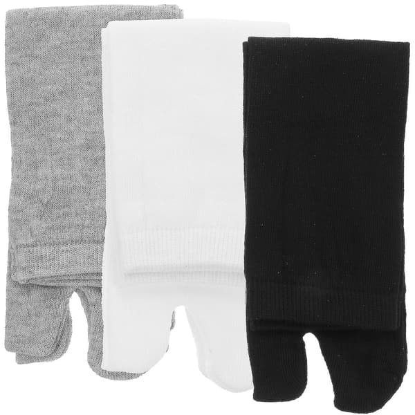 3 par elastiske tåstrømper i polyester og bomuld til kvinder (hvid+grå+sort) Xinmu