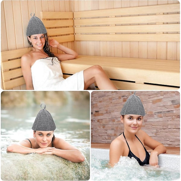 Bastuhatt 3-delat set bastuhatt filt bastuhatt