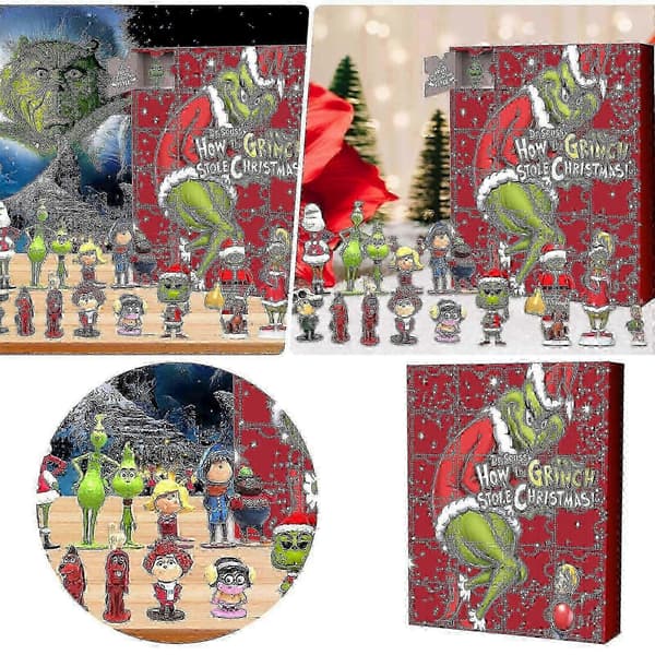 2026 24-dels adventskalender blindboks, grønt monster, nedtelling til høytiden