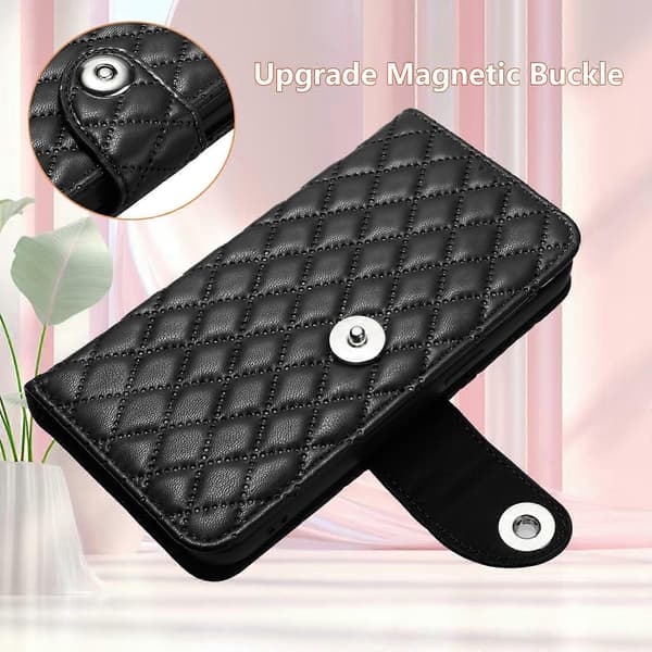Rhombic Texture Flip Leather Phone Case with Lanyard (For Doogee N55 Plus)