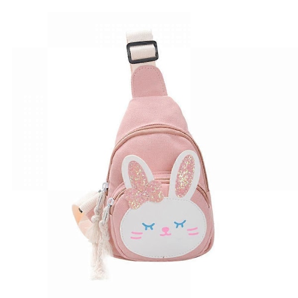 Slingväska Axelväska Bröstväska, Liten Ryggsäck Liten Slingväska, Kawaii Väska Kawaii Ryggsäck Slingryggsäck (Rosa Kanin)