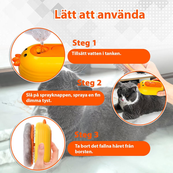 Höyryharja kissalle liipaisinpainikkeella, ladattava höyryharja lemmikeille, itsepuhdistuva höyryharja kissalle vesisäiliöllä lemmikeille
