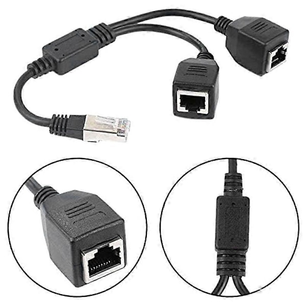 RJ45 1 uros - 2 naaras Ethernet-jakokaapeli Super Cat5, Cat6, Cat7 LAN Ethernet-verkolle Ext