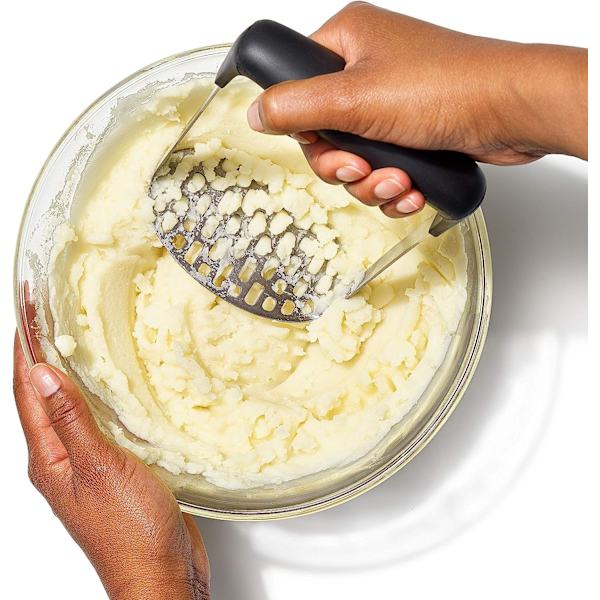 Godt grep glatt potetmoser, rustfritt stål