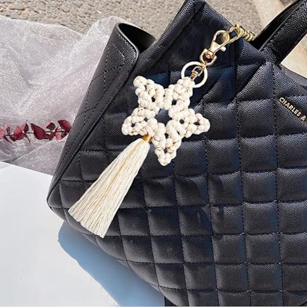 Håndlavet Boho Tassel Nøglering Taske Charm Nøglering Bilnøglering til Kvinder