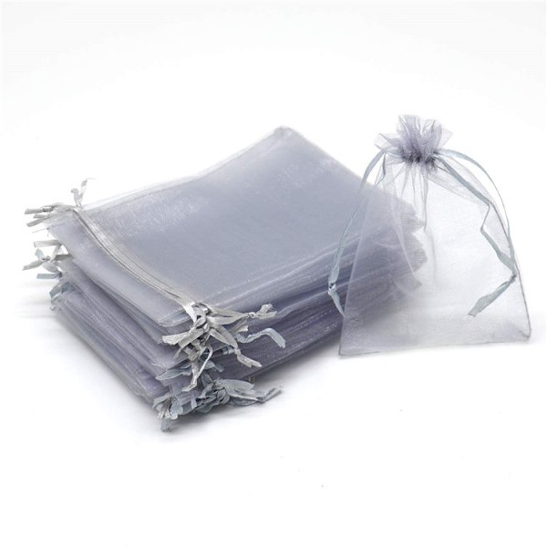 Vit Druvskyddspåse, 100 st Skyddspåsar, 17 x 23cm, Växtskyddspåsar, Organza Dragkedjepåse för Frukt Gray