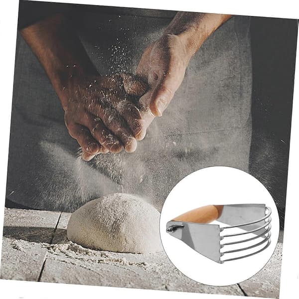 Deigskrape og deigkutter i rustfritt stål med ergonomisk grep for brød, pizza og baking