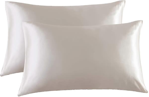 2-pack Pillowcases - Satin Pillowcases, 50 x 91 cm, Beige