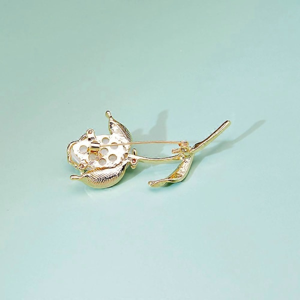 Opal Rose Blomsterbrocher til Kvinder Tulipan Mode Nål Elegant Rhinestone Broche Smykker Høj Kvalitet