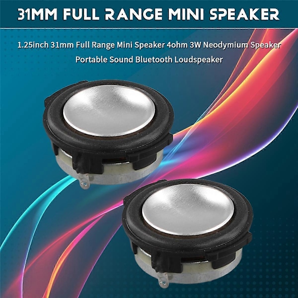 1,25 tuuman 31 mm:n täyden alueen minikaiutin 4 ohmia 3 W neodyymikaiutin kannettava äänentoisto Bluetooth-kaiutin
