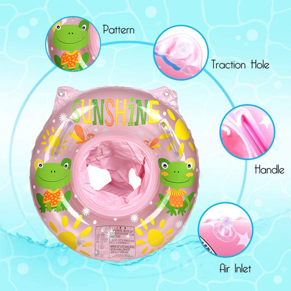 Baby simring, baby simhjälpmedel, baby simhjälpmedel med simstol - mörk grodstol (rosa)