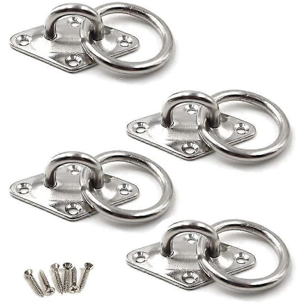 M6 Takfästekrok 304 Rostfritt Stål Väggfästekrok För Yoga Swing, Båtutrustning 4-pack (skruvar Ingår)