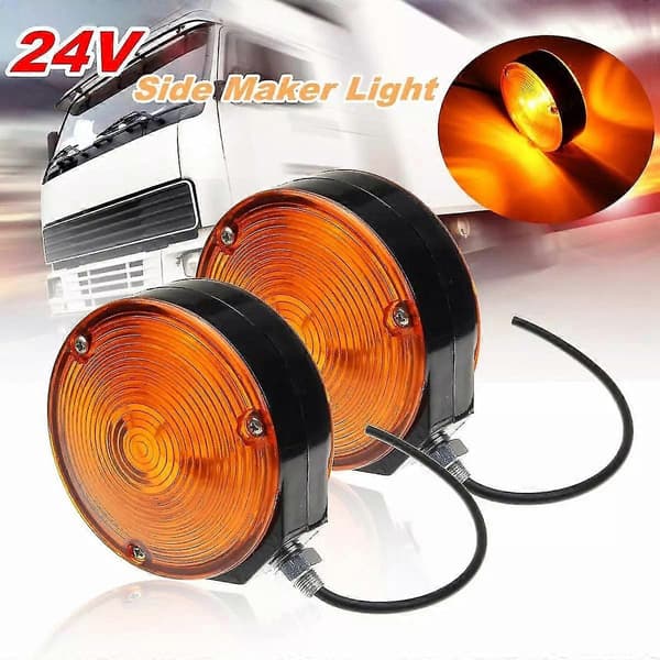 2X 24V Universal LED Positionslys Sidemarkeringslys Dobbeltsidet Lampe til Lastbil Trailer Båd