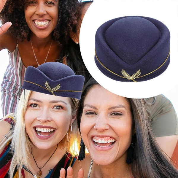 Stewardesse Kostume Hat Performance Rekvisit Til Cosplayer Dekorativ Fly Stewardesse Design 3 Stk.