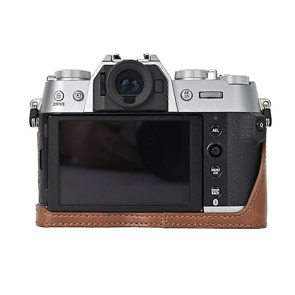 Typ C För Fujifilm X-T50 PU Läder Halvfodral Grepp Digitalkamera Väska Skydd med Öppning Botten Style C