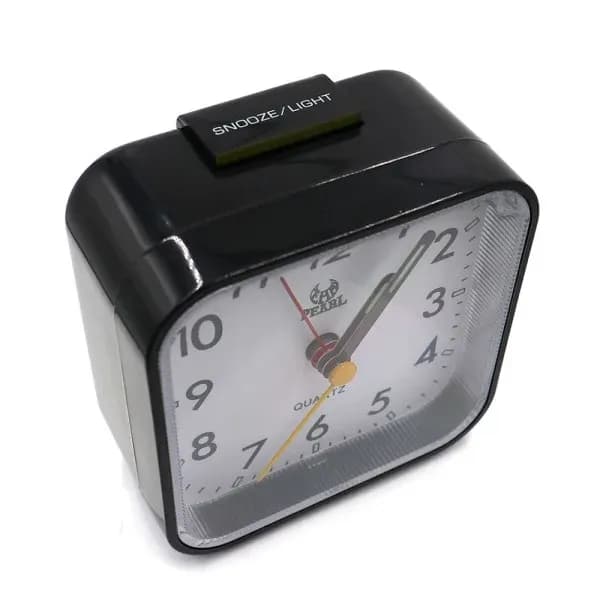 Silent Alarm Clock with Snooze and Light Function, Black[YJD]