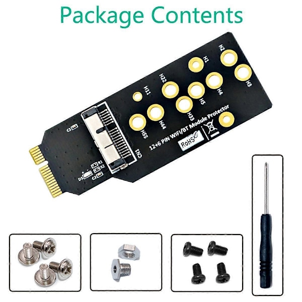 12+6-nastainen Wifi Bluetooth -moduulin suojasovitin malleille BCM94360CD BCM94331CD BCM94360CS BCM94360CS2 B