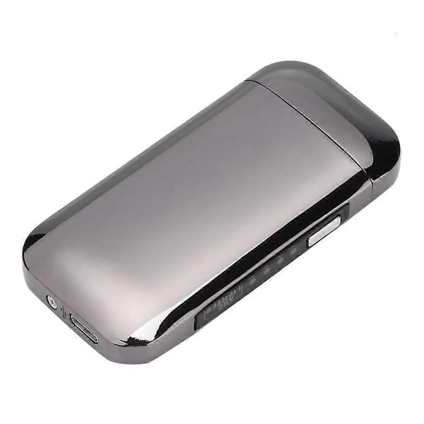 Portable USB Rechargeable Electric Arc Lighter, Flameless, Windproof Cigarette Lighter (Black)