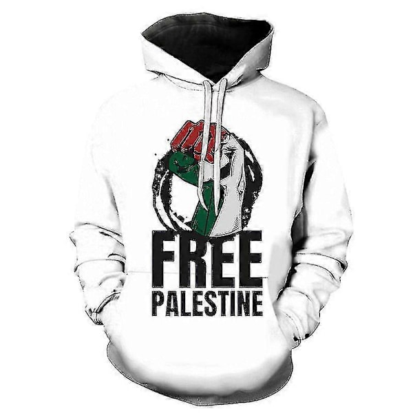 Gratis Palestina Flagga Tryck Hoodie Tröja TMW121-19 XL