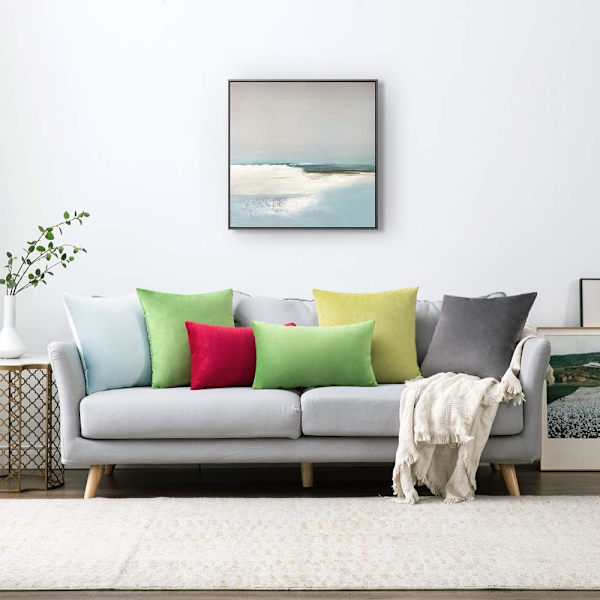 2 Dekorative Fløjls Pudebetræk Sofa Pudebetræk Super Blød Dekoration Hjem Stue Soveværelse til Sofa 45X45CM Græs Grøn