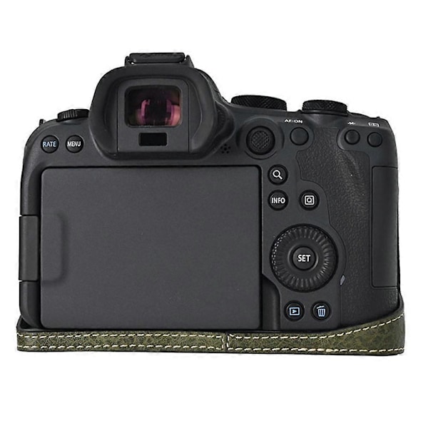 Typ B Kameraväska för Canon EOS R6 Mark II/R6/R5 med Axelrem Stor Urskärning Litchi-Textur Style A