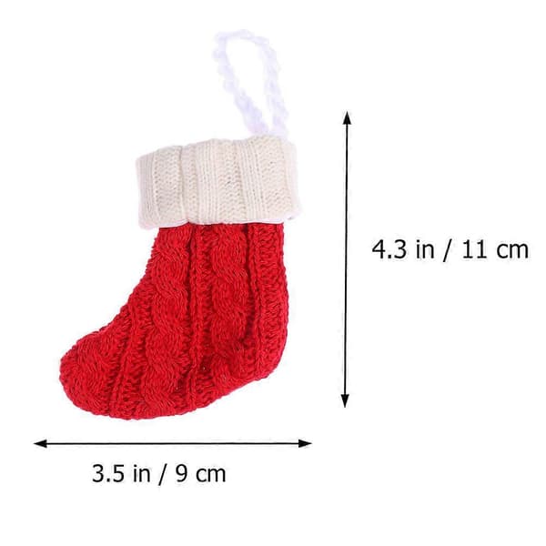 Julbestickpåse stickad hållare för 8 st bestickförvaring