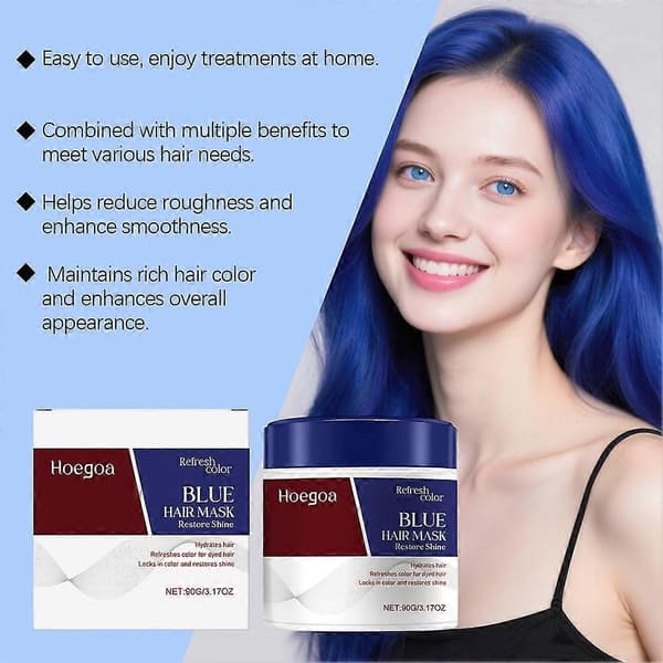 Color Depositing Blue Hair Mask, Deep Conditioning Intensive Moisturizing