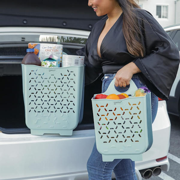 Sammenleggbar plastvaskerihamper multifunksjonell oppbevaringsbeholder vanntett holdbar egnet for soverom og bad (størrelse L, lyseblå)