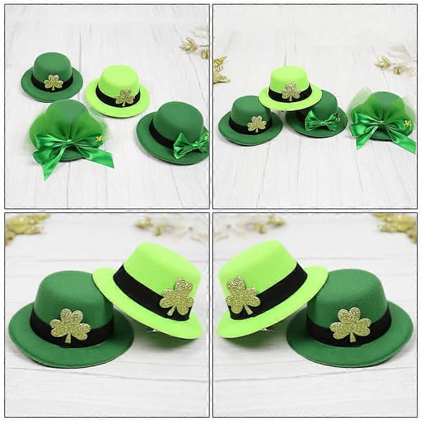 Morsomme hatter for voksne St. Patricks Day dekorasjon hodeplagg lysegrønn 2 stk