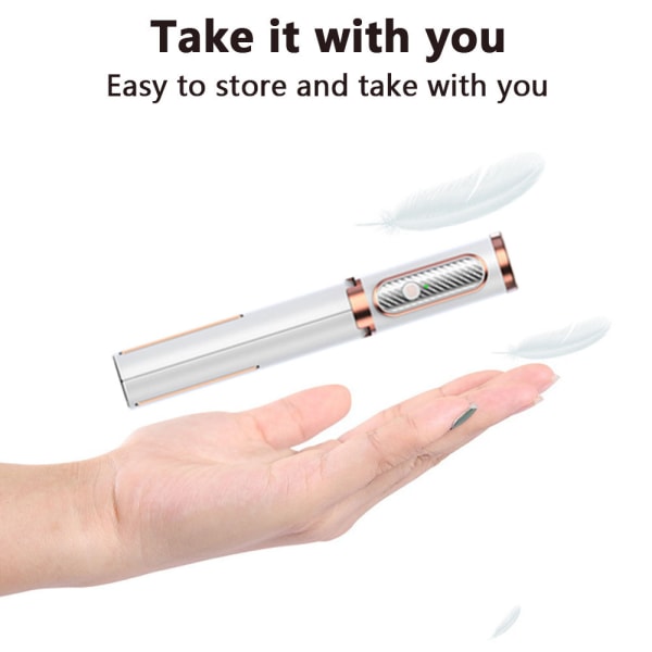Lätt aluminium allt i ett utdragbart telefonstativ Selfie Stick Bluetooth med fjärrkontroll - vitguld