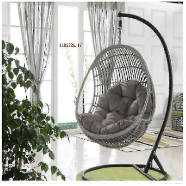 Trädgård Inomhus Hängande Ägg Gunga Hängmatta Stol Sits Tjock Vadderad Kudde Kuddar (inklusive Endast Sittdyna) Light Grey 120X80