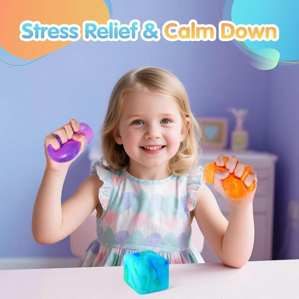 Fidgetlegetøj Squishy Stress Terning og Bolde Sæt til Børn og Voksne Autisme Sensorisk Lindring