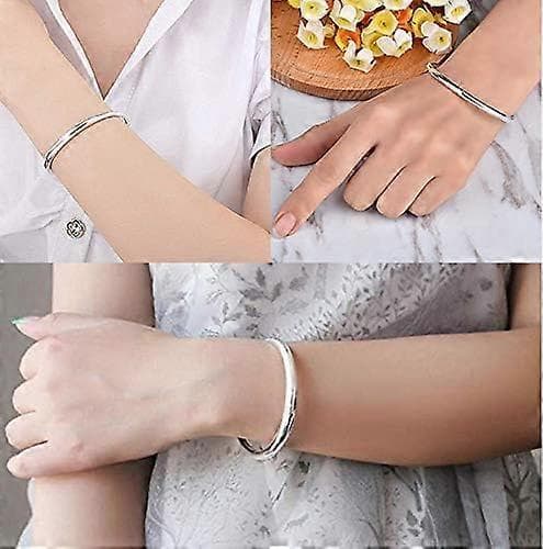 Mote Dame Smykker Solid 925 Sterling Sølv Armbånd Gave Sølv