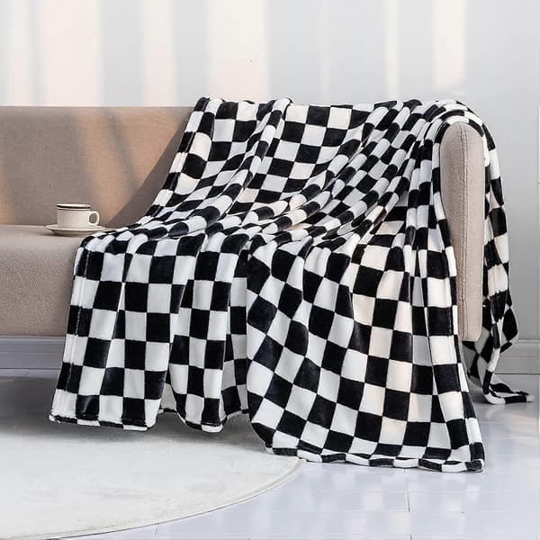Svart myk flanellsofadekke (70x100 cm)