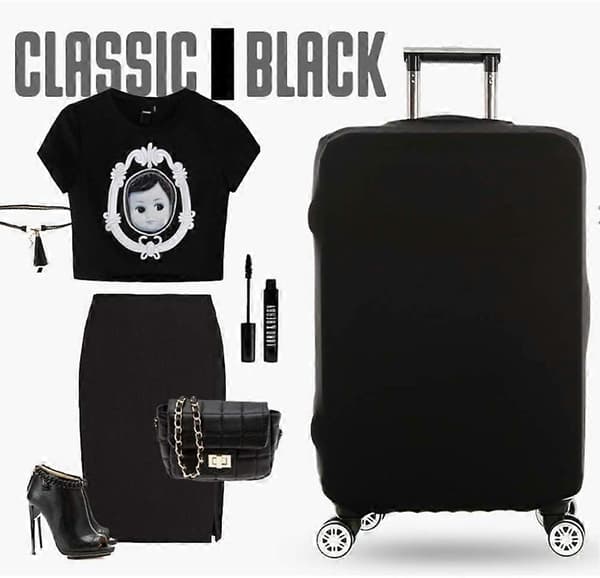 Thick Anti-Dust Travel Luggage Protective Cover Elastic Solid Color Suitcase Cover