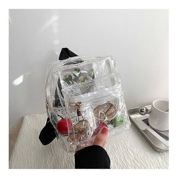 Mini Transparent Ryggsäck för Kvinnor, Mode PVC Klar Ryggsäck för Barn Flickor Skolväskor, Set med 3 st