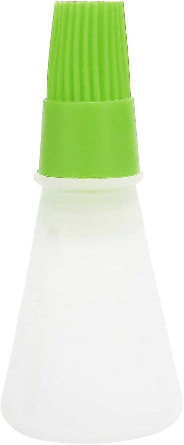 Silikonoljeborste med flaska, temperaturtålig köksoljedispenser (grön)