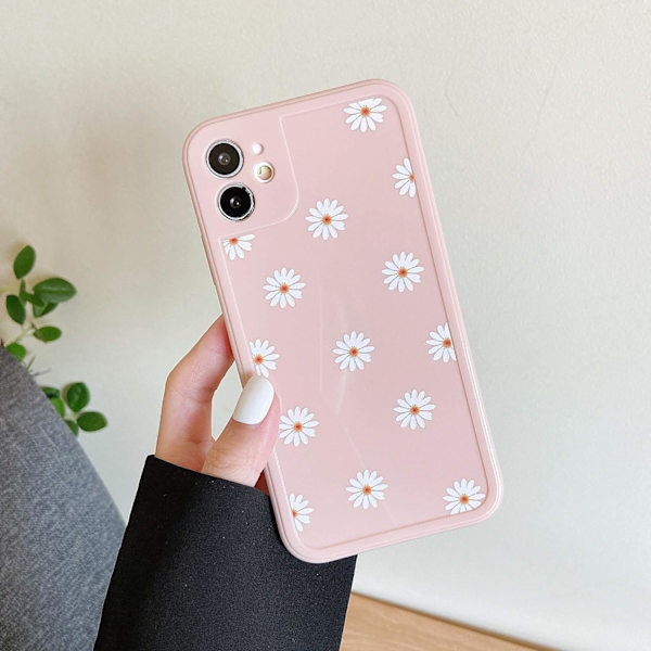 TPU Bakplatta för iPhone 11 6.1\", Daisy Mönster Blank Mjuk Silikonfodral, Söt Flickor Fodral Smalt Lätt - Rosa