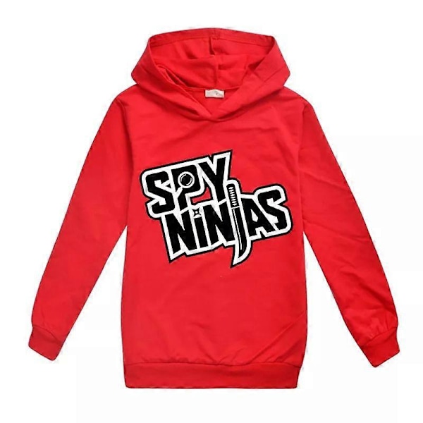 Ny Spy Ninja Hoodie för Pojkar och Flickor, Casual Långärmad Tröja med Huvtröja för Barn Red 11-12Years