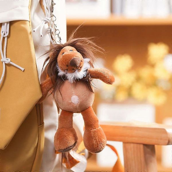 Mini Lion Plush Keychain Backpack Pendant Creative Stuffed Animal for Kids Gift